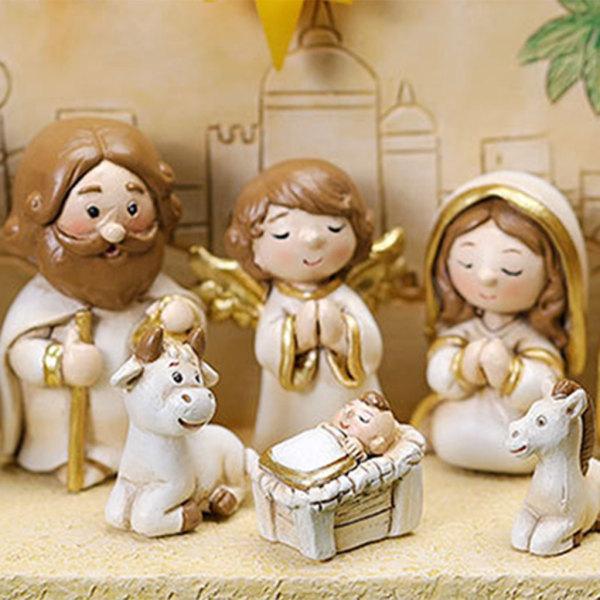 聖なるキリスト降誕のシーンセットクリスマス卓上飾りギフトホワイト