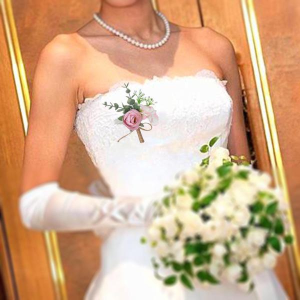 花婿の付添人ピンクのためのコサージュ造花結婚披露宴の結婚式の