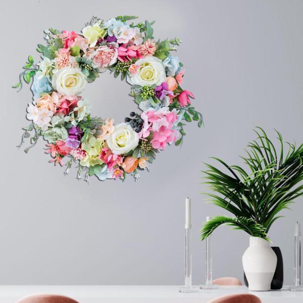 ランキングや新製品 装飾品の外のお祝いのための人工の正面玄関の花輪の吊り下げ装飾 オブジェ 置き物 Www We Job Com