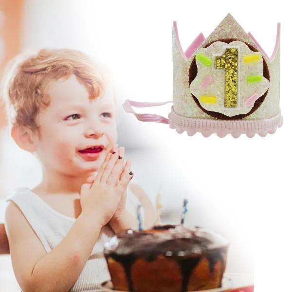 お誕生日おめでとうクラウン1歳の誕生日の帽子は男の子の女の子の装飾のために輝きます｜stk-shop｜05