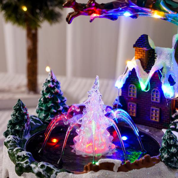 クリスマスミニハウス 雪景色 クリスマスシーン 冬 音楽 噴水