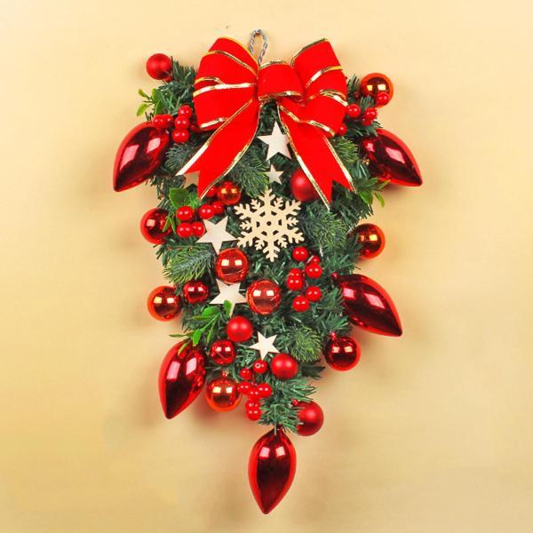 クリスマス ドアの装飾のための装飾的なクリスマス リース ハンギング ガーランド｜stk-shop｜09