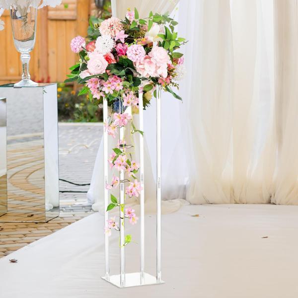 ガラス製 フラワースタンド 花瓶 花器 「縦約100㎝」 アクリル製花瓶 結婚式のセンターピース 花スタンド パーティー棚