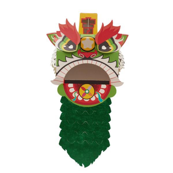 中国の春節獅子舞 DIY 工芸品キットギフト装飾おもちゃパーティー中国の新年の装飾イベント家庭用子供 , 緑｜stk-shop｜02