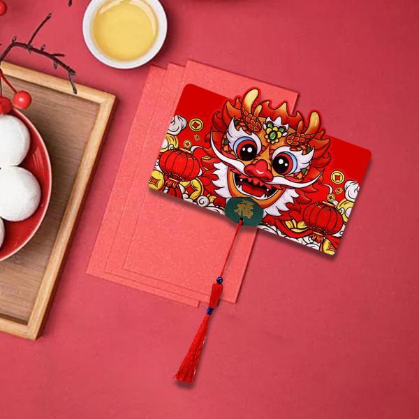 中国の旧正月赤い封筒結婚祝いギフトパケット紅包赤パケット 2 カードスロット｜stk-shop｜07