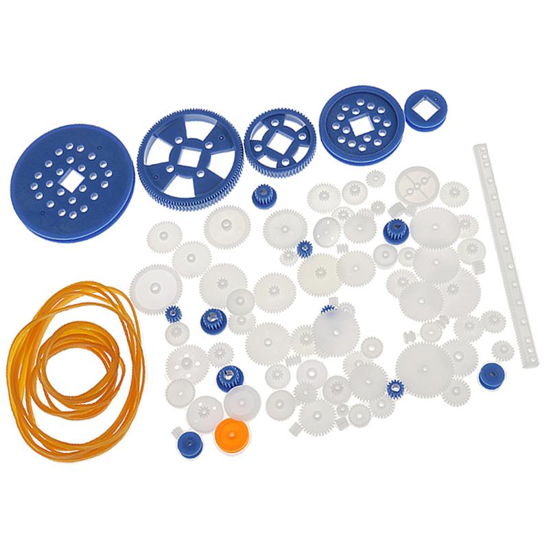 90個セット Outlet Sale プラスチック製 歯車 ギア モデルパーツ プーリーベルト 歯車おもちゃ