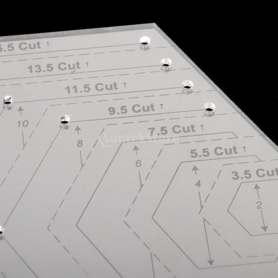 縫製工芸 DIYキルト 六角形キルト パッチワーク 定規 測定道具 18x15