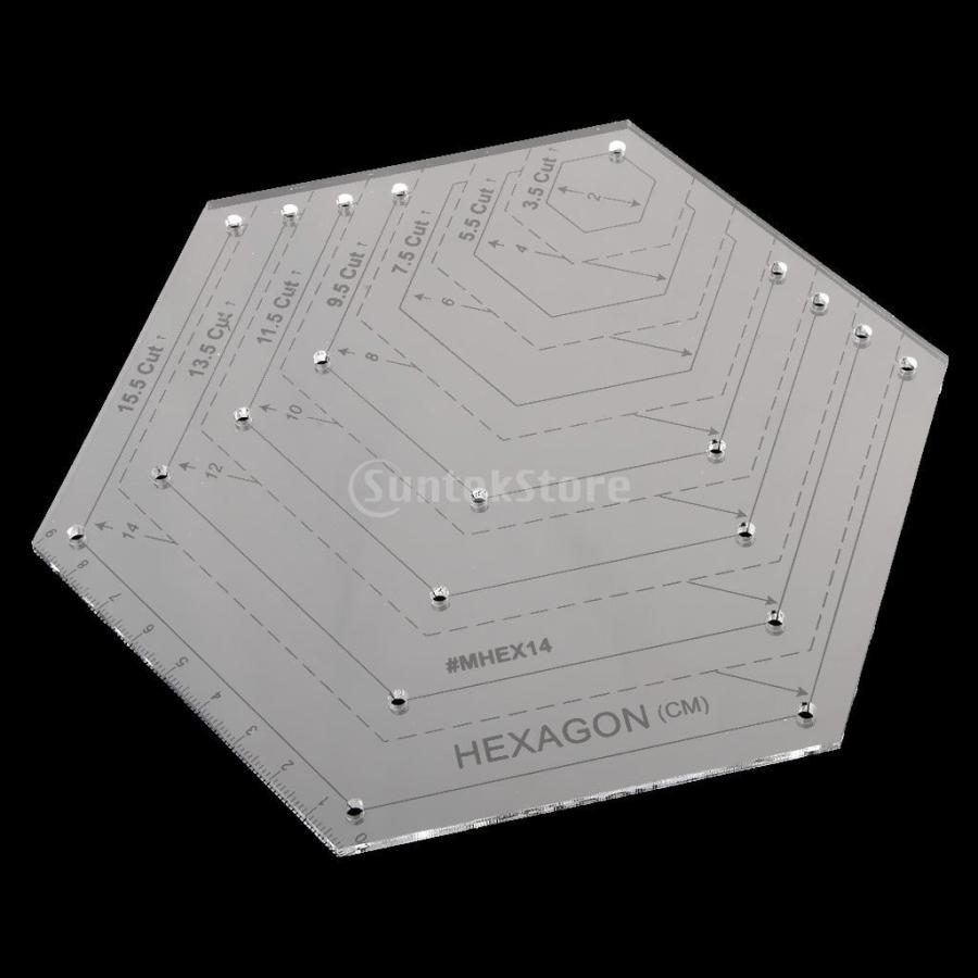 縫製工芸 DIYキルト 六角形キルト パッチワーク 定規 測定道具 18x15