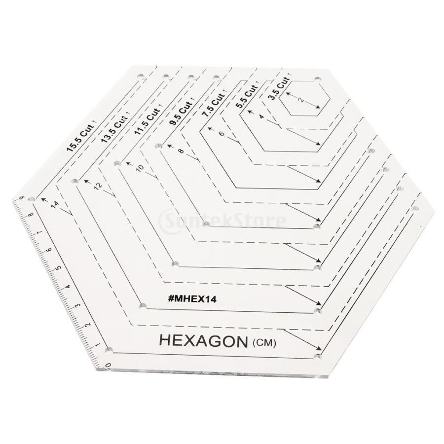 縫製工芸 DIYキルト 六角形キルト パッチワーク 定規 測定道具 18x15