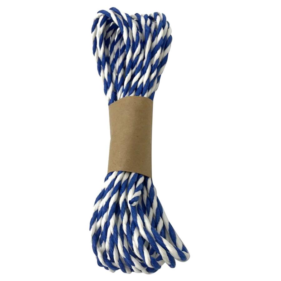 紙ロープ ツイン コード ダブルストランド 2色の撚り糸 DIY クラフト 5メートル 3.6ミリメートル 全10色 - ダークブルー｜stk-shop