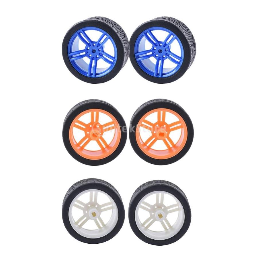 2個 TTモーター スマートカー用 タイヤ 3色 RC モデル ロボット