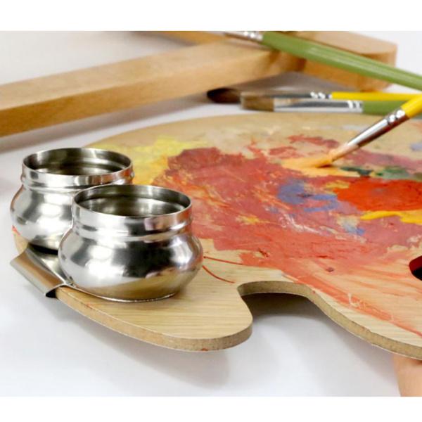 油つぼ 油絵 油彩 油壺 筆洗器 アーティスト ステンレス 携帯便利 蓋