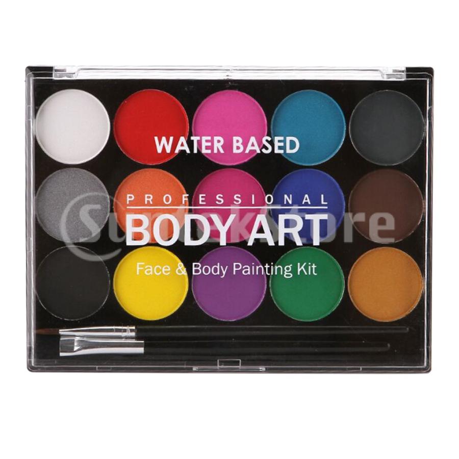 約15色 ボディペイント ペイントブラシ 非毒 コスプレ 油性 顔の塗料 演劇デート 水溶性顔料 Stkショップ 通販 Yahoo ショッピング