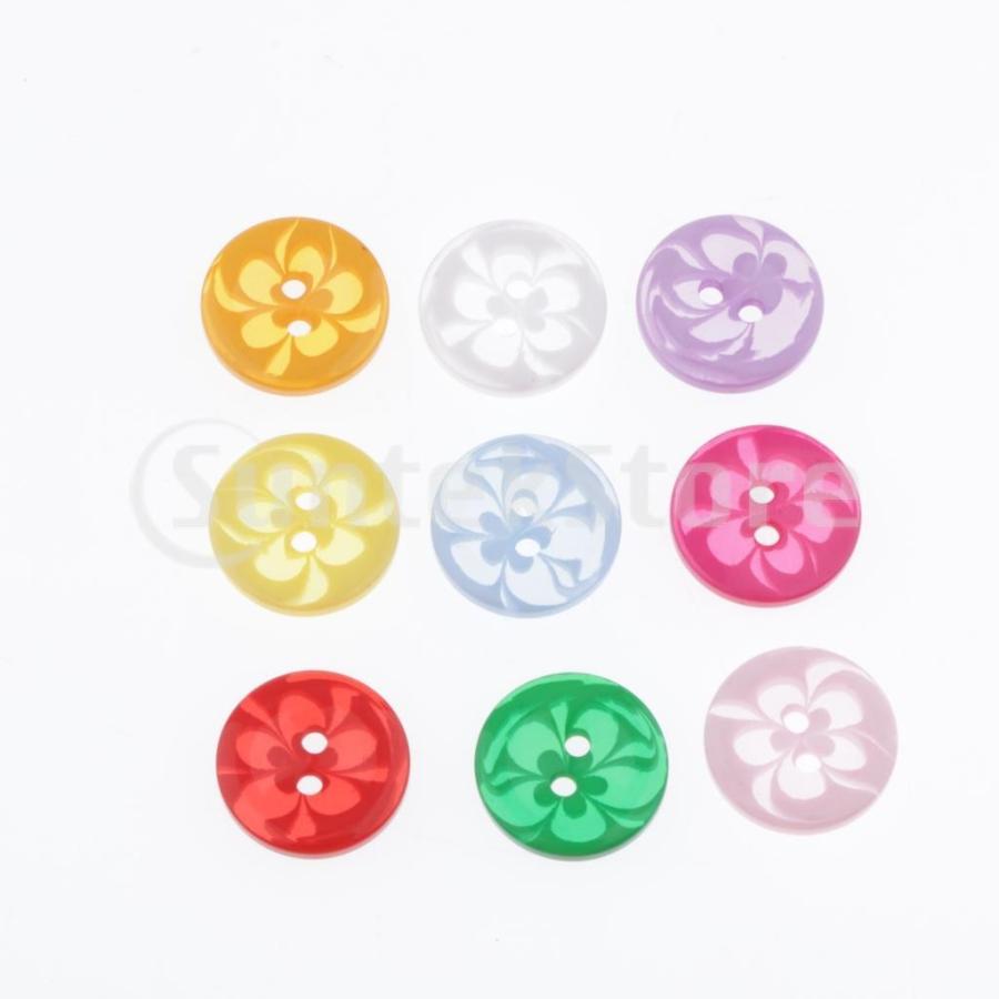 DIYソーイングクラフトクリアフラワー用100x 15mmカラフルプラスチック2穴ボタン|stk-shop|07