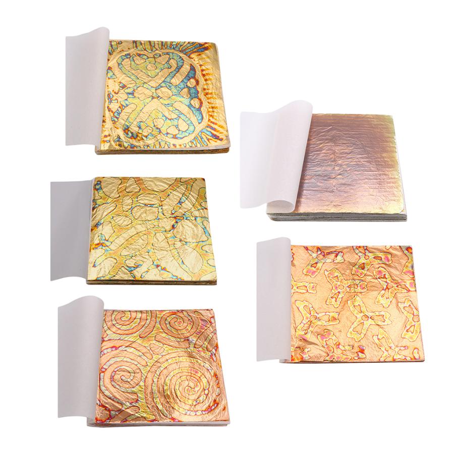 木製金箔金彩アート アートギルディングクラフトデコレーション用の多彩な50枚の金箔