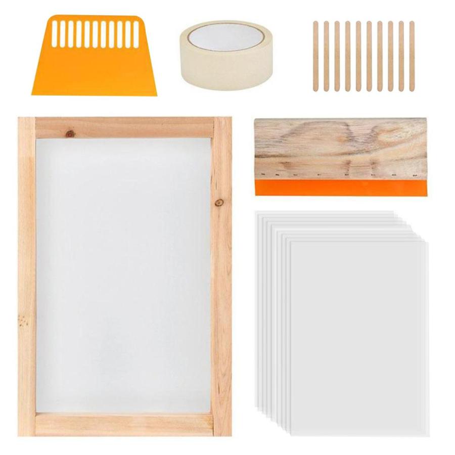 シルクスクリーン印刷キット 110T印刷フレーム 透明フィルム メッシュ