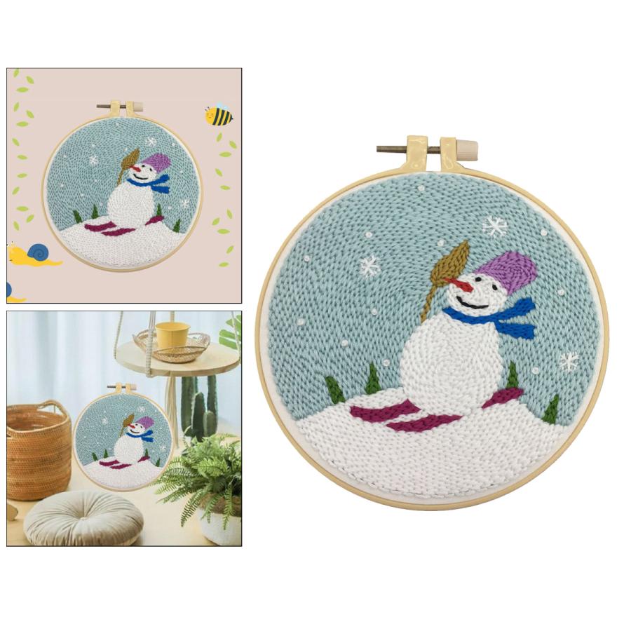 パンチニードルスターターキット刺繍フープとパンチペンハンドクラフト