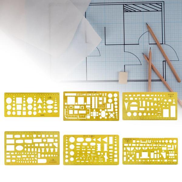 テンプレートステンシルセット製図ツール建築デザイン定規6個｜stk-shop｜06