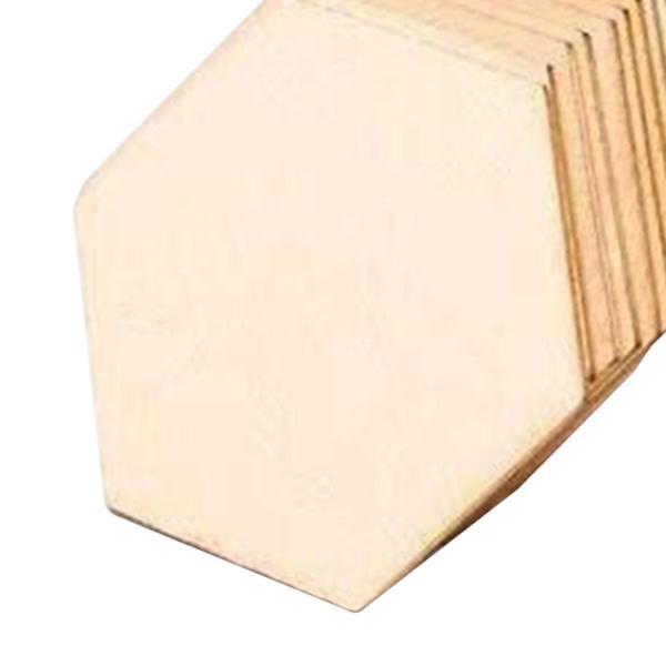 20個 木製スライス ブランクディスク デコレーション ペインティングタグ DIYペイントクラフト 六角形 |  | 03