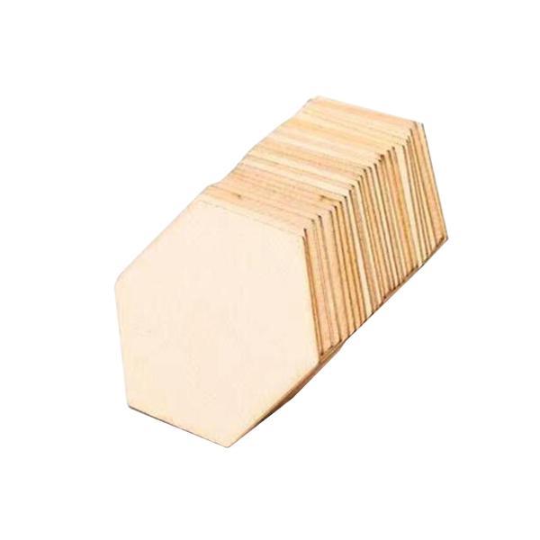 20個 木製スライス ブランクディスク デコレーション ペインティングタグ DIYペイントクラフト 六角形 |  | 09