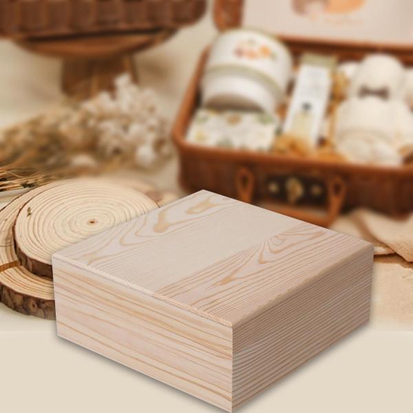 20cm×20cm×8cm 蓋付き収納ケース 木製収納ボックス 蓋付き ギフト