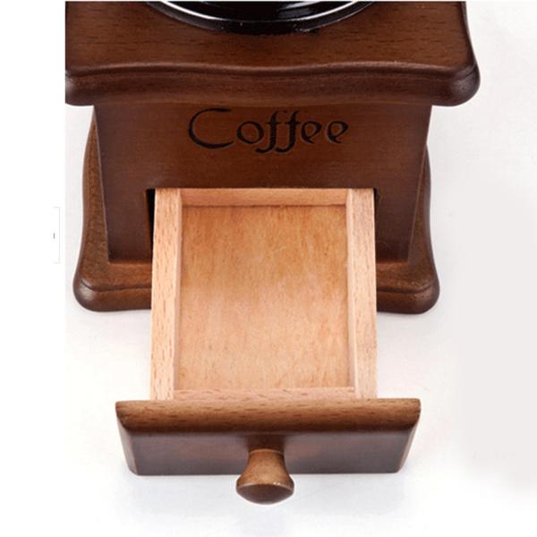 コーヒーミル 手挽き コーヒー豆 粉砕機 操作簡単 木製 古典的 手動