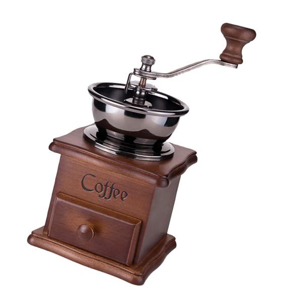 コーヒーミル 手挽き コーヒー豆 粉砕機 操作簡単 木製 古典的 手動
