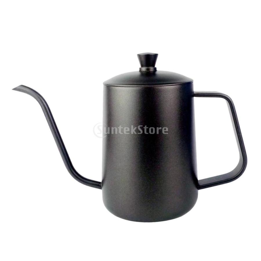 ステンレス スチール ハンド ドリップ コーヒーポット グースネック ケトル 600ml 黒 コーヒーケトル Stkショップ 通販 Yahoo ショッピング