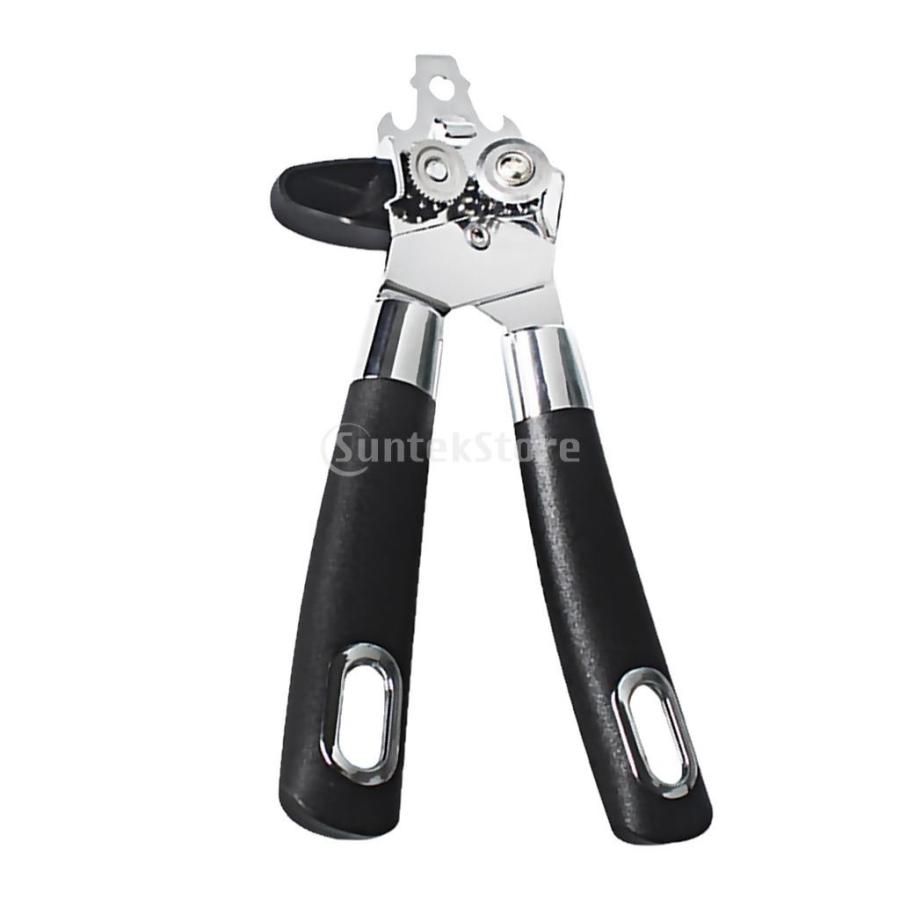 多機能 缶切り 回転式 缶オープナー 人間工学ハンドル ステンレス