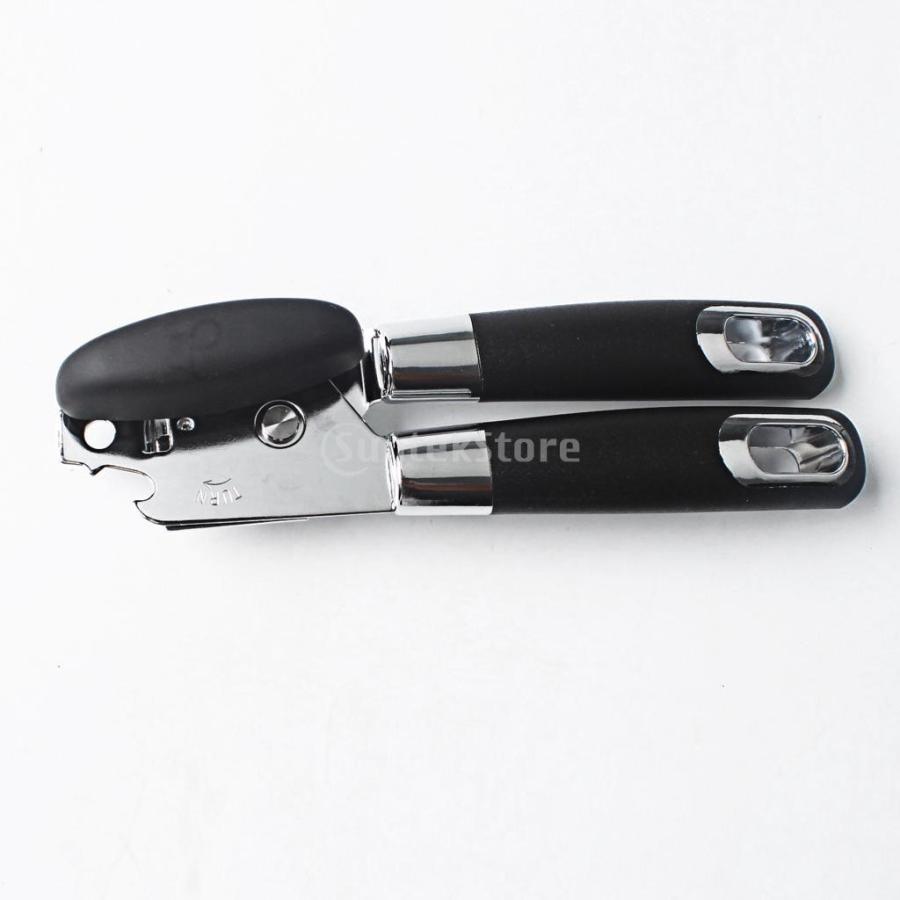 多機能 缶切り 回転式 缶オープナー 人間工学ハンドル ステンレス