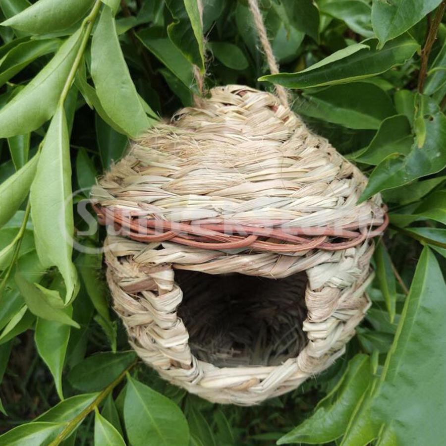 吊り下げ 鳥の巣 ストロー 装飾 小動物ハウス 全8種 手織り バード