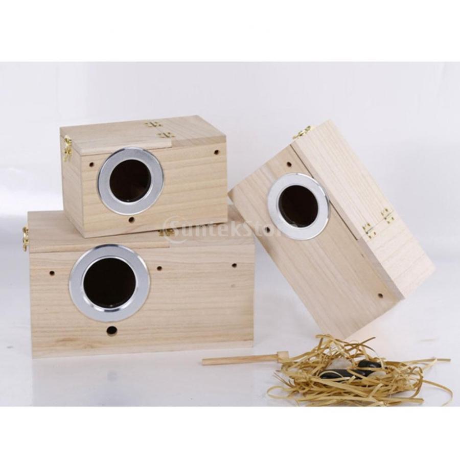 野鳥用 バードハウス 餌台 バードフィーダー 木製 窓付き 巣箱 バードウォッチング 4サイズ選択 - S｜stk-shop｜02
