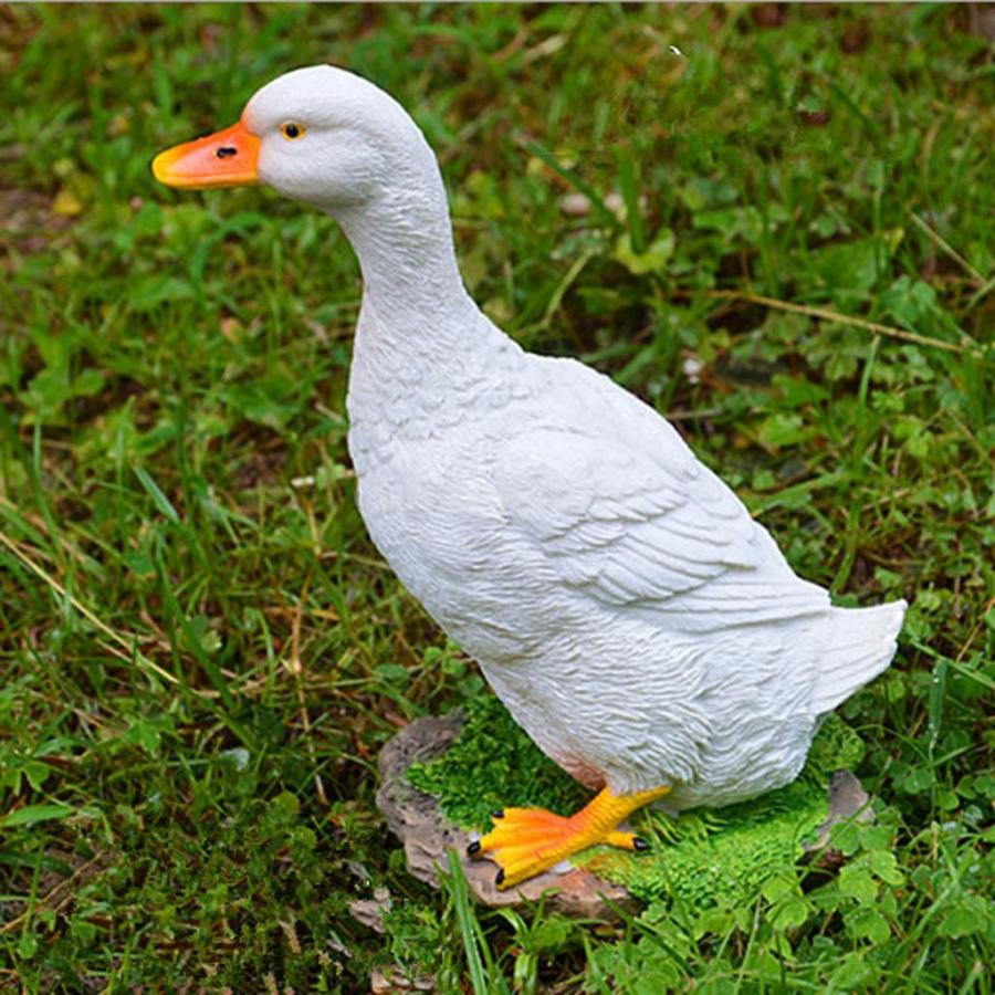 人工アヒル 置物 庭 池 装飾 樹脂 動物モデル ガーデニング 農場 全2色