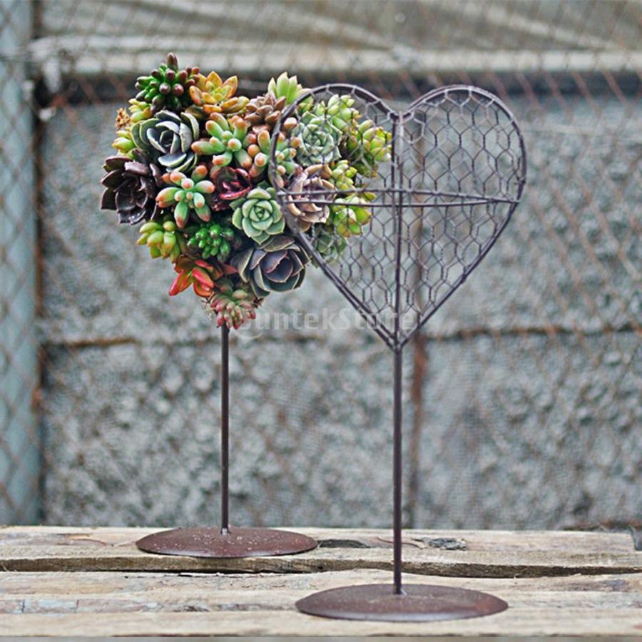 金属ワイヤー フラワースタンド ハート型 植物ホルター プランター
