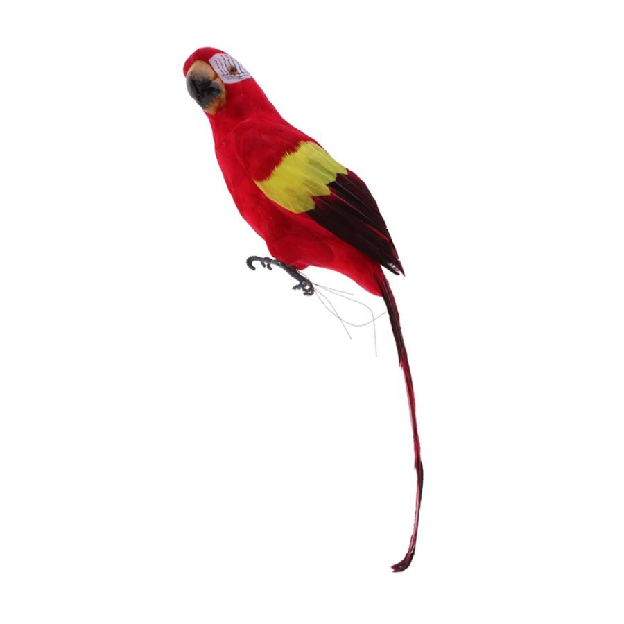 現実的 鳥の置物 人工フェザー 全4色 オウム 庭の装飾 インテリア ガーデン オーナメント 手作り製 赤 Stkショップ 通販 Yahoo ショッピング