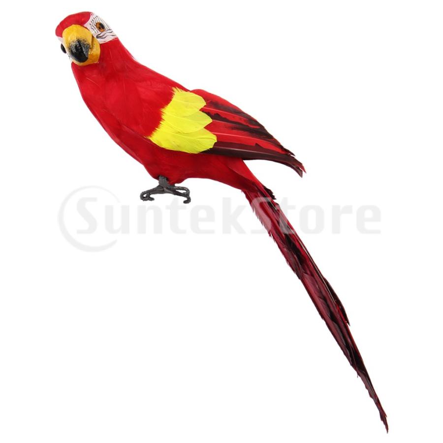 オウム 鳥の置物 人工フェザー 現実的 庭の装飾 インテリア 45cm 赤 60017987 Stkショップ 通販 Yahoo ショッピング