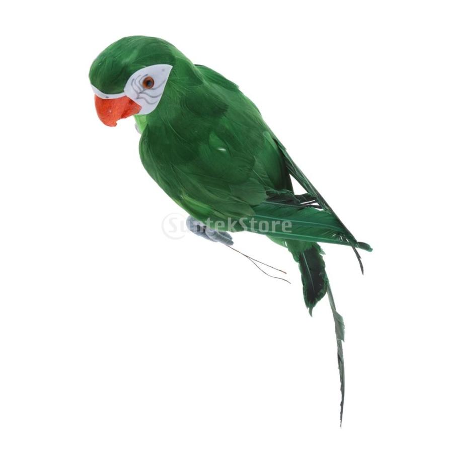 オウム 鳥の置物 人工フェザー 現実的 庭の装飾 インテリア 45cm 緑 Stkショップ 通販 Yahoo ショッピング