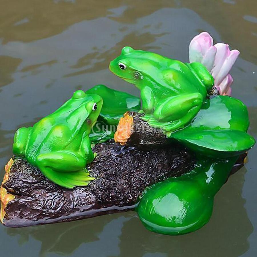 全3種 水浮き 蓮の葉 池の装飾 B カエル - オーナメント ガーデン 置物