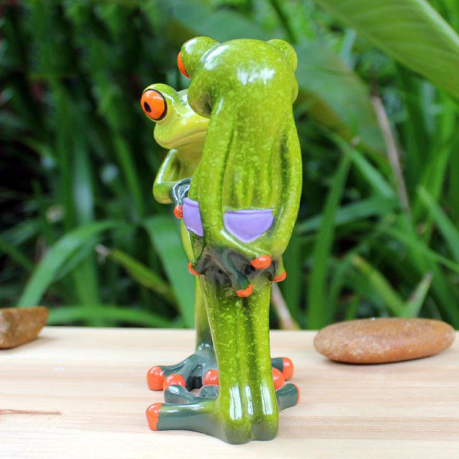 面白い樹脂カエルの装飾.3Dクリエイティブクラフト動物カエル置物