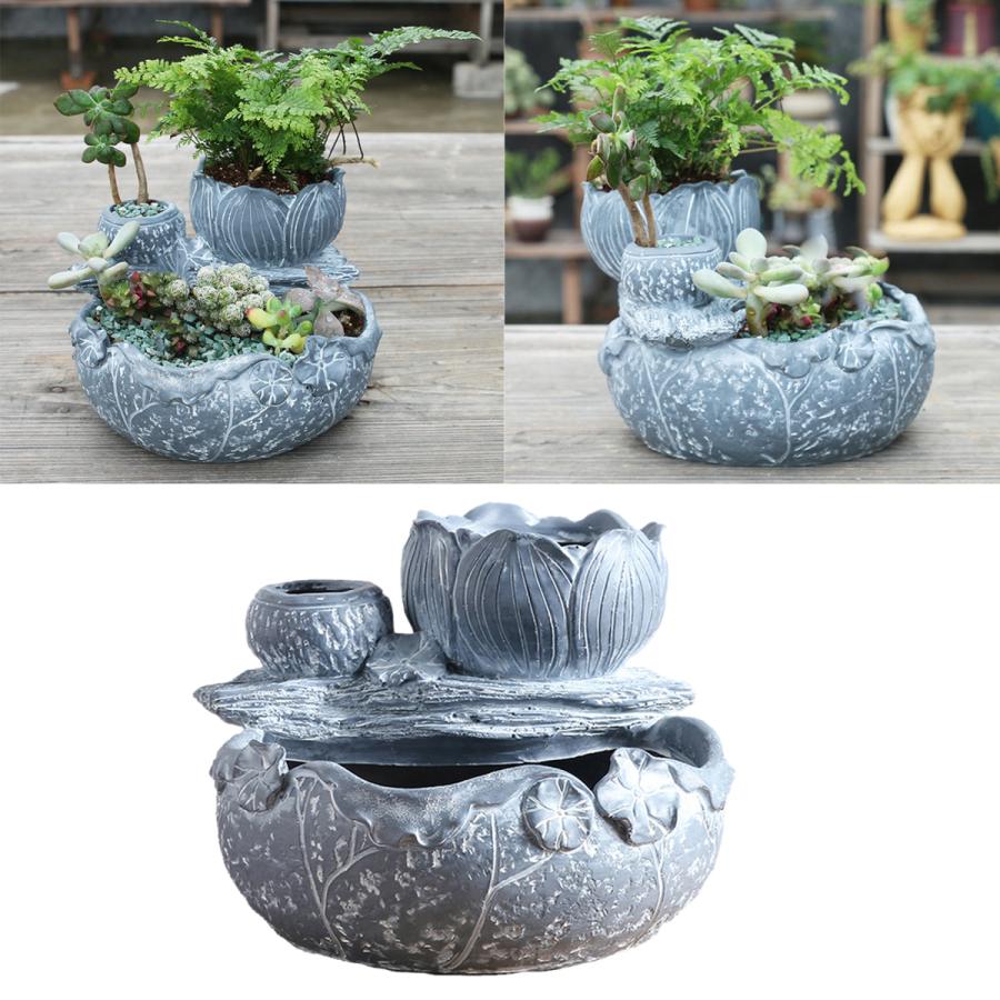 870円 オリジナル 模造蓮スタイル多肉植物プランター植木鉢樹脂植木鉢デスクトップホルダーホーム