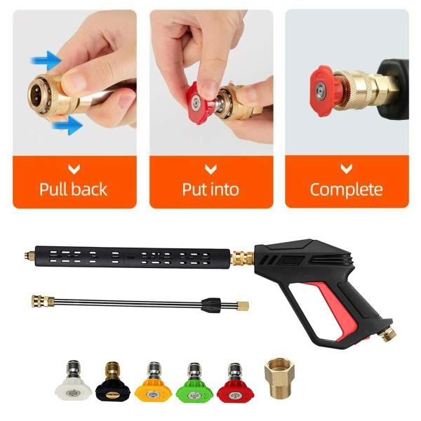 高圧洗浄機ガン400 psi洗車機噴霧器で5色クイック接続ノズル延長ための