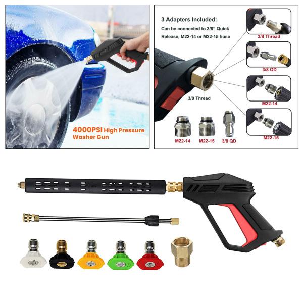 高圧洗浄機ガン400 psi洗車機噴霧器で5色クイック接続ノズル延長ための