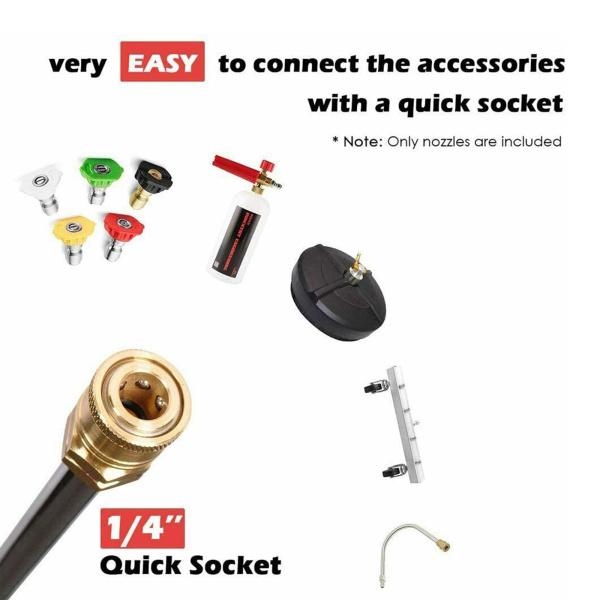 高圧洗浄機ガン400 psi洗車機噴霧器で5色クイック接続ノズル延長ための