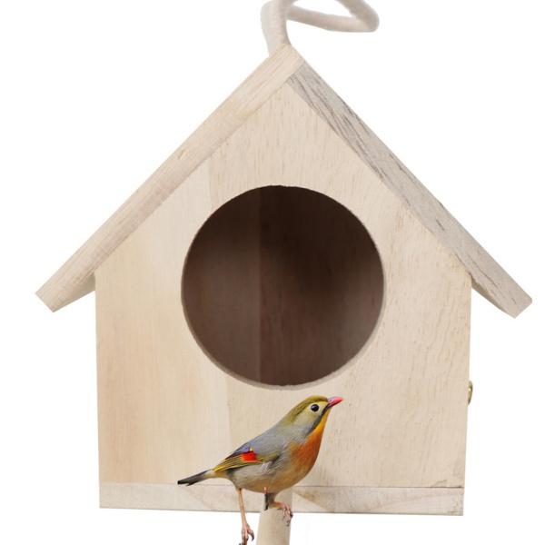 中古 鳩フィンチオウムのための木製の巣箱屋外の庭の掛かる鳥かご鳥の孵化の家