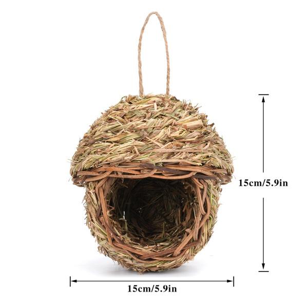 外のハチドリの家、ぶら下がっている鳥の巣、草の鳥の小屋繊維手織りの鳥の家ねぐらポケット、鳥の隠れ家 :60039249:STKショップ 通販 鳥 かご 天然草 鳥 かご 家 屋外 装飾 巣 家