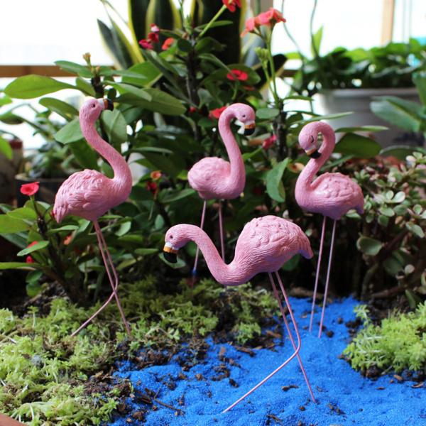当店は最高な サービスを提供します 76%OFF 4個 セットクリエイティブフラミンゴオーナメント装飾的なヨーロピアンスタイルの動物の彫刻風景の装飾中庭の鳥の像 kamejikan.com kamejikan.com