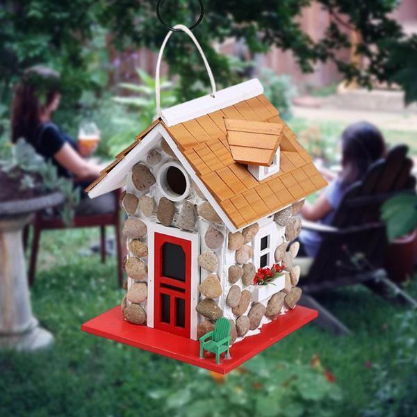 手作りのハンギングバードハウス屋内と屋外の装飾小鳥ツバメのための木製の巣箱 巣、巣箱