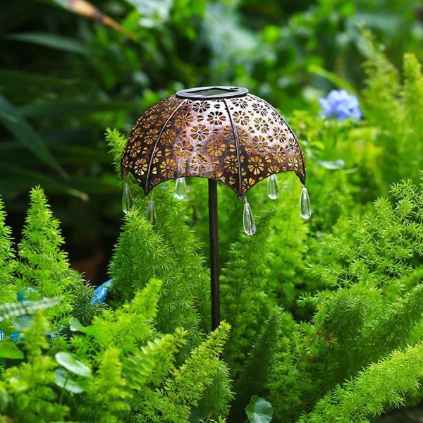 芝生の装飾の銅のための傘の太陽動力を与えられた庭の軽い私道ランプ
