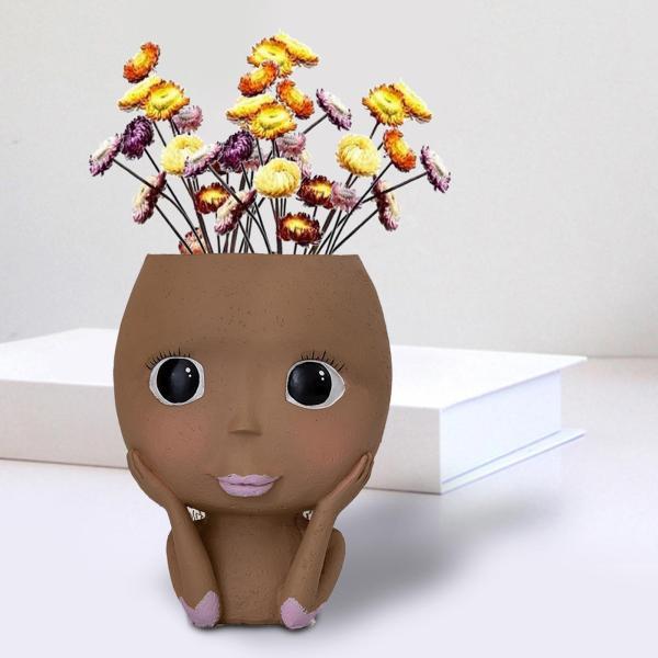 植木鉢かわいい人形の形プレミアム素材おもしろいオフィス向けシンプル