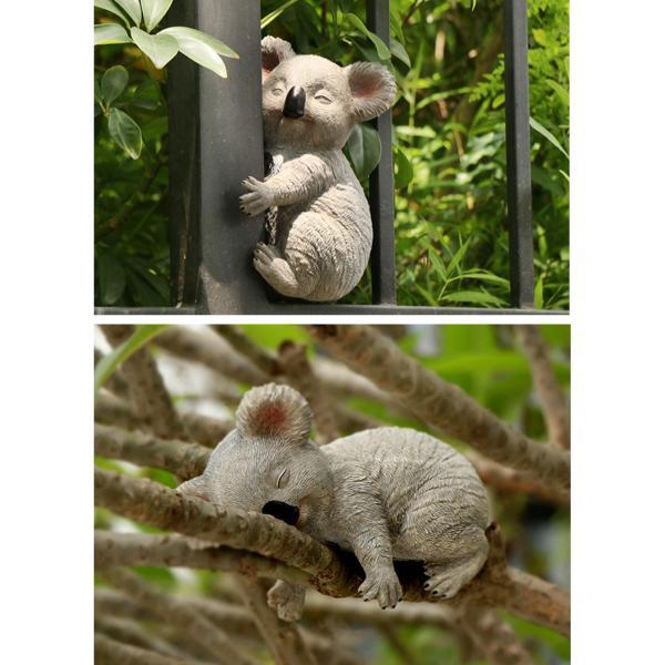 屋外の芝生庭の動物の置物、アニマルガーデンの彫像の置物、コアラの